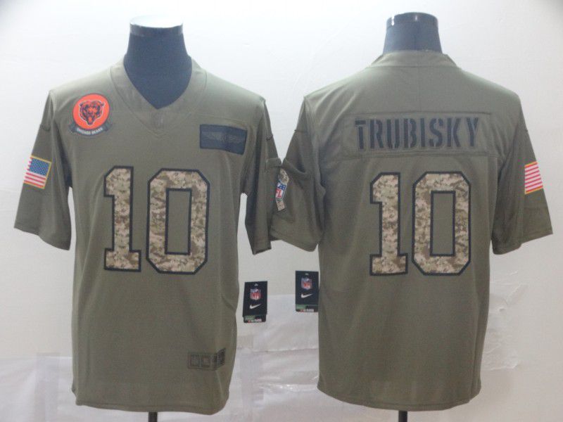 Men Chicago Bears #10 Trubisky Nike 2019 Olive Camo Salute to Service Limited NFL Jerseys->carolina panthers->NFL Jersey